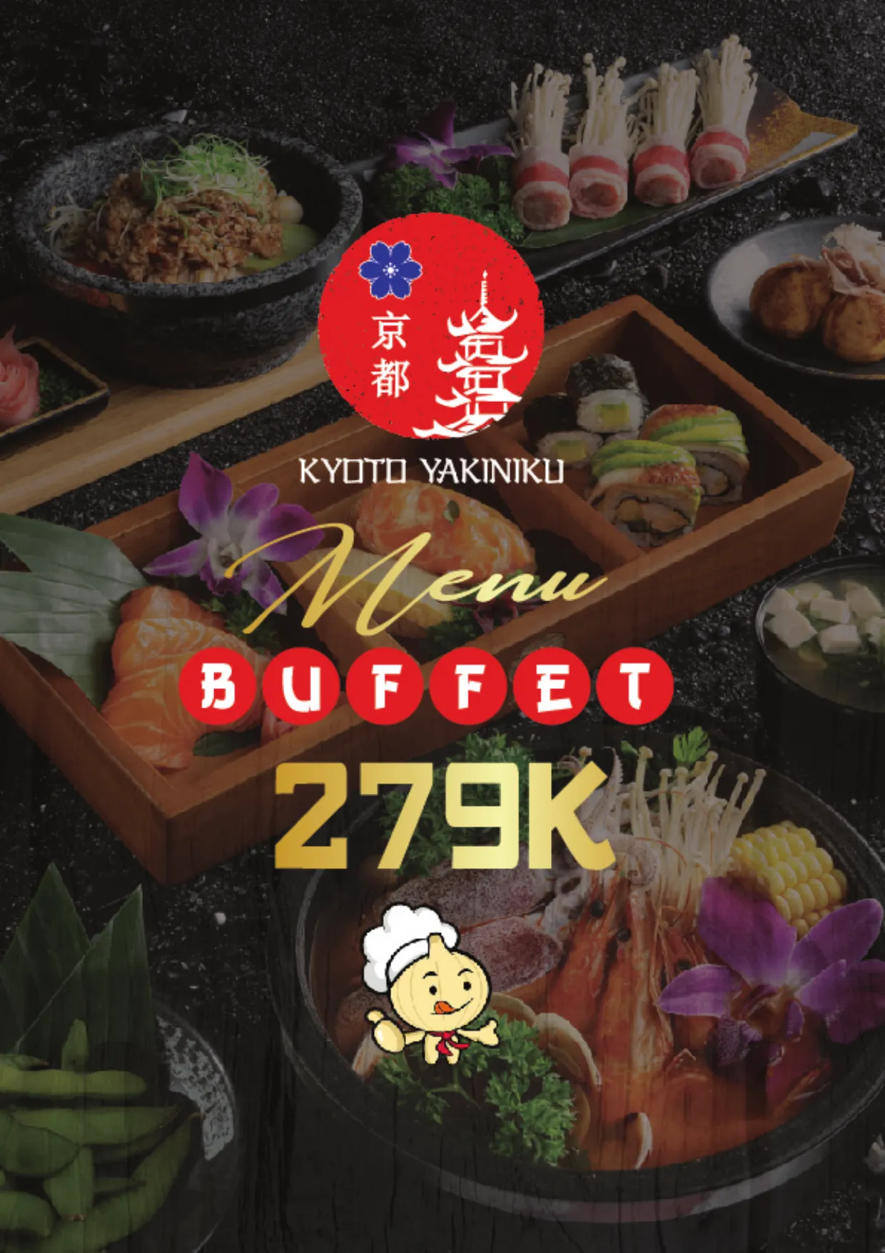 Menu buffet trang 1: bìa gói 279K